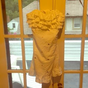 White seersucker dress